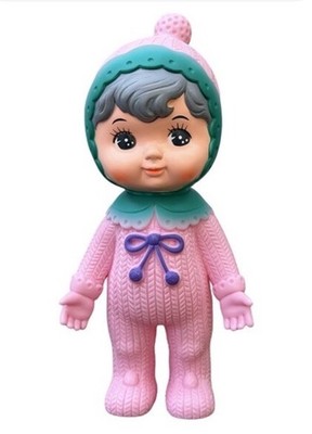 Kodama Sangyo Toy Charmy-Chan Doll Vintage Japanese Doll 8.5 In Pink Green
