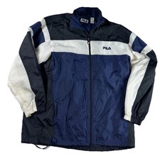 Vintage 90s FILA Windbreaker Jacket Men  s Large Blue White Colorblock Full Zip