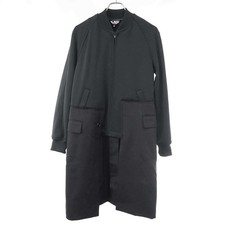 Black Commes des Garcons 20SS Docking Polyester Long Jacket S