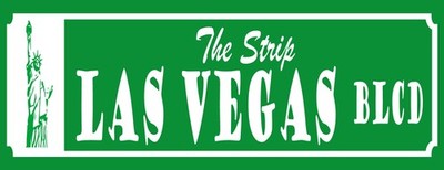 Blechschild 10x27 cm The Strip Viva Las Vegas BLCD Freiheitsstatue Deko Geschenk