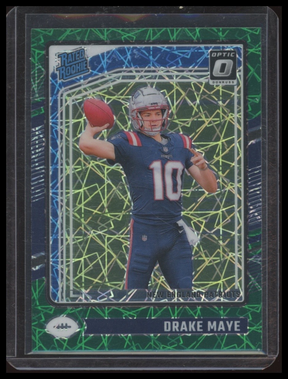 2024 Donruss Optic #229 Drake Maye Green Velocity