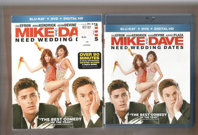 Mike and Dave Need Wedding Dates (Blu-ray, DVD, 2016, Dig, Slipcover) ~ LIKE NEW