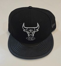 CHICAGO BULLS New Era 59FIFTY Grey Black Fitted Hardwood Classic Cap Size 7 3/4