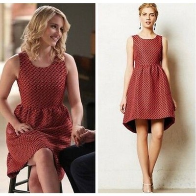 Anthropologie Lili Wang geo jacquard dress glee Quinn Fabray size 4