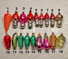 Vintage glass christmas tree ornament decoration mushroom soviet ussr 752