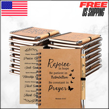 Christian Spiral Notebook W/Bible Pen Bookmark Small Lined Prayer Journal 10SET