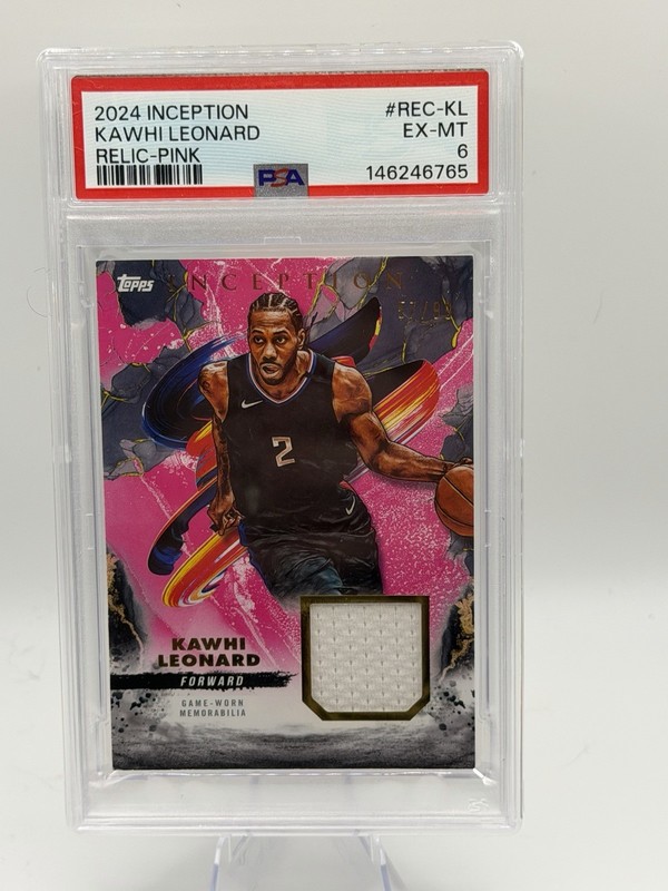 Topps Inception Relic Kawhi Leonard Los Angeles Clippers Pink #REC-KL /49 PSA 6