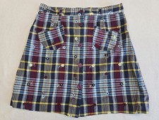Vintage Y2K Esprit Plaid Skirt 11/12 Button F...