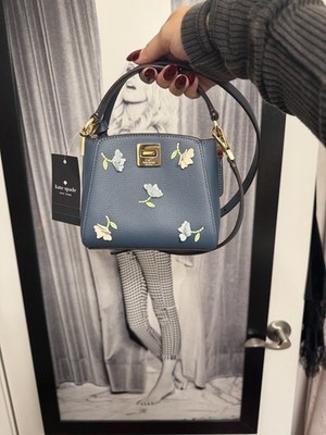 kate spade new york Phoebe Mini Top Handle Bluestone Floral Applique Bag