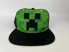 Minecraft Baseball Cap Hat Youth Sz OSFM 2019 Checkered Green  Black Adjustable