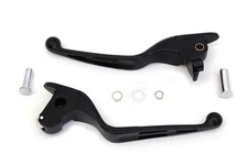 Matte Black 3-Slot Wide Hand Lever Set fits Harley Davidson