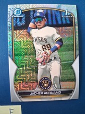 2023 Bowman Chrome Mojo Refractor Jadher Areinamo #BCP-206 Milwaukee Brewers 