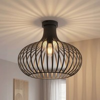 Deckenleuchte Deckenlampe Schlafzimmerleuchte KäFig Rost 1 Flammig Rund D 40 Cm