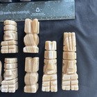 Hand Carved Mexican Marble Onyx Aztec Beige & Black/gray Chess Set Pieces — photo 2
