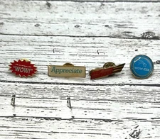 Vintage Lot of 4 Employee Motivation Appreciation Hat or Lapel Pins