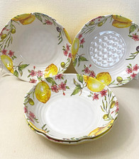 4 SHABBY CHIC Limone e Olive INSALATA CEREALI CIOTOLE pasta MELAMINA giallo 9"