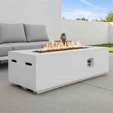 60inch Outdoor Rectangle Propane Fire Pit Table 60,000 BTU with Waterproof Cover