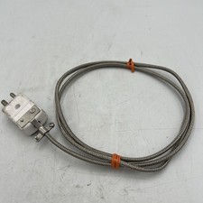 OMEGA Type K Thermocouple Temperature Probe Stainless Braided Cable Male Plug