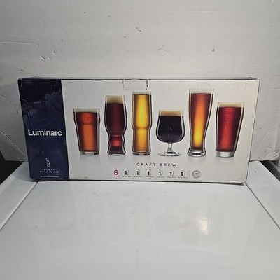 Luminarc USA 6 PC Assorted CRAFT BEER Glass Set  16oz-20oz 2015 New in box
