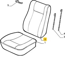 FIAT CINQUECENTO SPORTING 92-98 FODERA SCHIENALE SEDILE ANTERIORE OEM 121618080