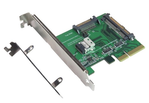 PCIe Gen 3 / 4 Lanes to U.2 and Slimline SAS Adapter - Picture 2 of 5
