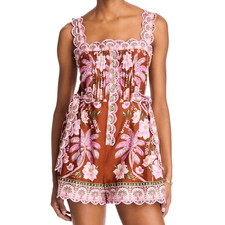 NWT Farm Rio Palm Dream Pleated Romper Palm Dream Women Size S