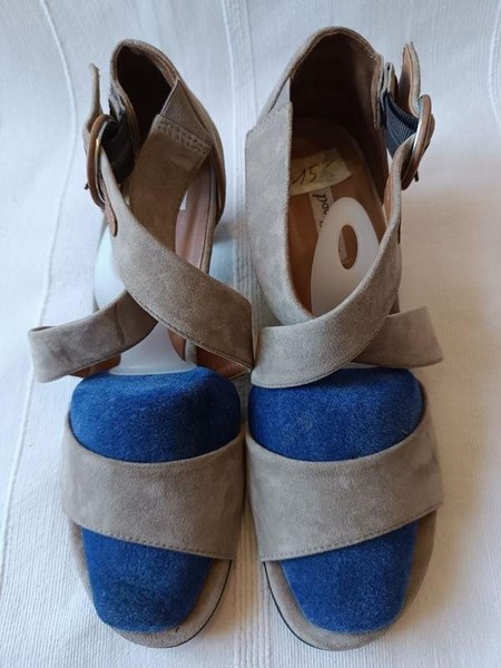 Women Paul Green Heels Grey Suede 38 #C3PE