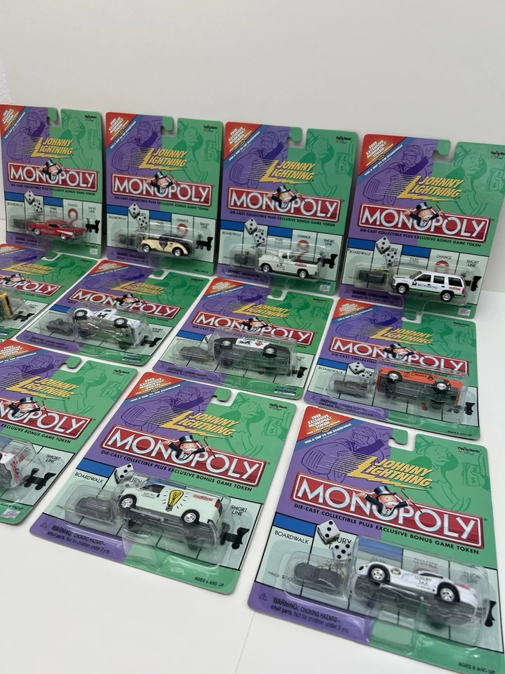 Johnny Lightning Monopoly Complete Set w/ Game Token Cars & Factory Box-2000-NEW - Image 3 of 4