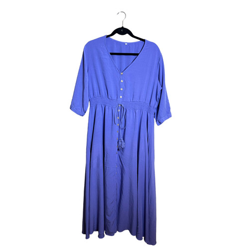Unbranded Blue Boho Smocked Waist Maxi Dress XL