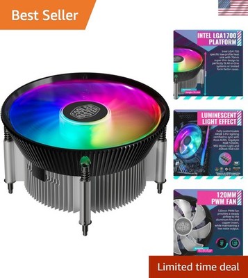 Stylish 95W TDP Air Cooler with Copper Insert & ARGB for Intel Desktop Systems