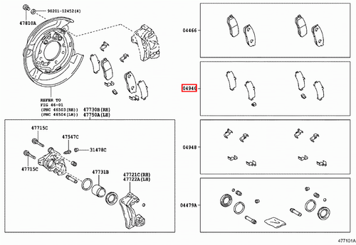 Genuine Toyota 4Runner TRN285 TRN280 GRN285 GRN280 Rear Disc Brake Pad Shim Set - Bild 4 von 9