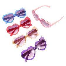 5 PCS Children's Trendy Sunglasses Preschool Heart Red Costume for Kids