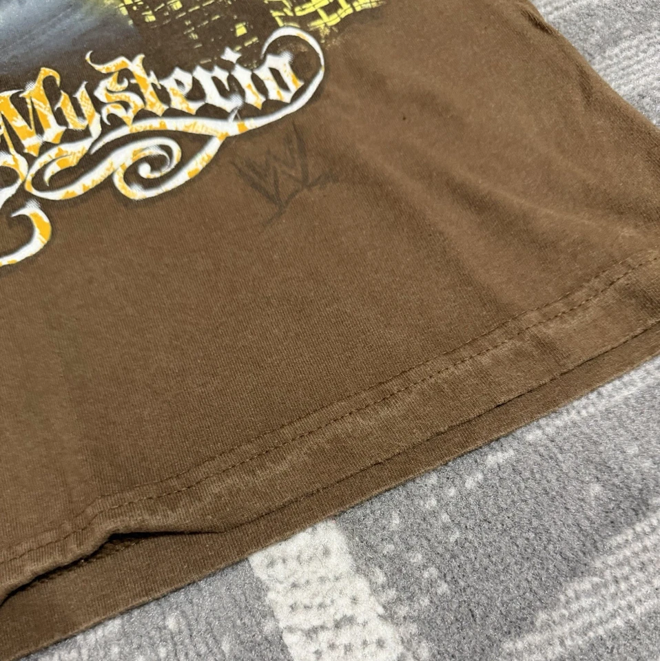 Camiseta De Colección WWE Rey Mysterio Marrón Amarillo Gráfico Camiseta Talla M Estilo Años 2000 Foto 2 de 4