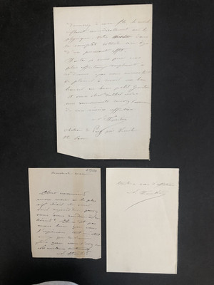 Three c19th French autograph letters Chateau de Pusy Paris