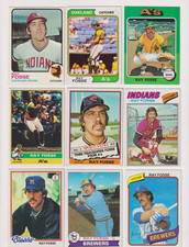 1973-1980 Topps Ray Fosse Baseball Card Lot (9) EXMT-NM Indians, Athletics