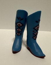 Anna Doll Olaf's Frozen Adventure BOOTS ONLY Blue/Design/Brown Soles Unbranded