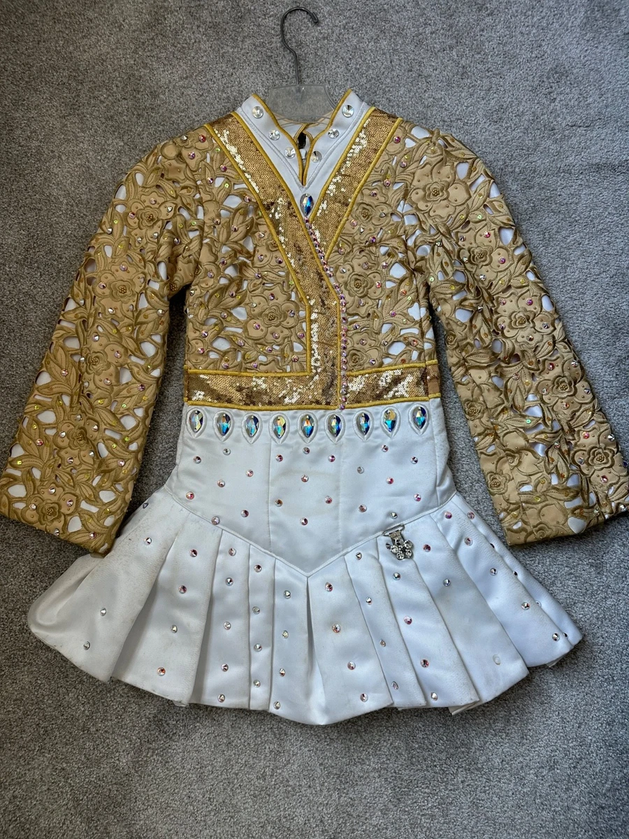 gold irish dance dresses How to embellish an Irish dance dress with Zodiac pearls