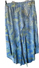 Antthony originals Leaf Print Palazzo Pants Size M Elastic Waist Lounge Vacation