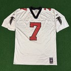 Vintage Michael Vick All White 2001 Atlanta Falcons Jersey Large Rookie Season 