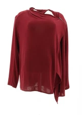 DG2 Diane Gilman Knit Drape-Front Easy Jacket Wine 2X NEW (1144)