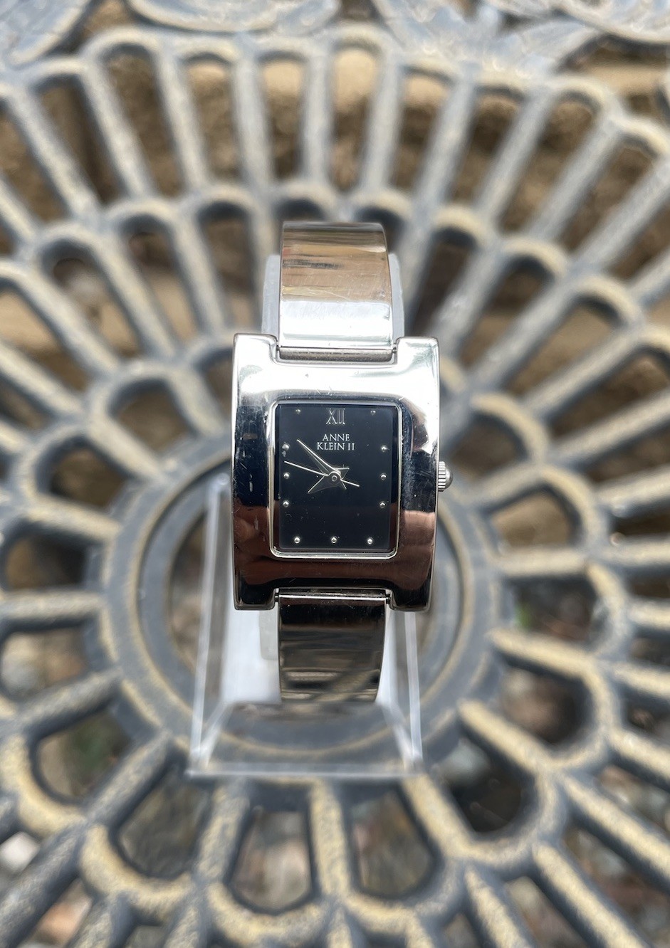 Anne Klein Women's Silver Dial Rectangular Case B… - image 1