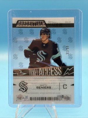 2023-24 UD CREDENTIALS TICKET ACCESS /99 MATTY BENIERS #TA-MB KRAKEN