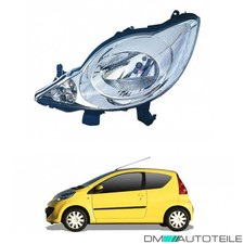Hauptscheinwerfer Frontscheinwerfer links H4 für Peugeot 107