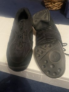 REVOLUTION JAZZ/Hip Hop SNEAKER Dance Shoes Black Leather Size 9AD Split Sole