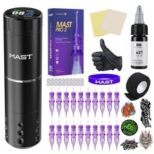 Mast Tattoo A1 Pro Cordless Tattoo Gun Kit Rotary Machine with 2200mAh Battery
