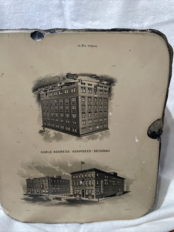 Antique Printing Stone Keokuk, Iowa Bank Deborah,Iowa  Seed Advertising. 
