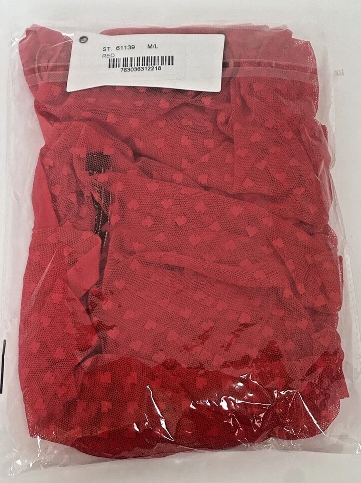 Sensual Halter Corbata Corazón Cami y Tanga Rojo - M/L - Nuevo con Etiqueta Foto 3 de 4