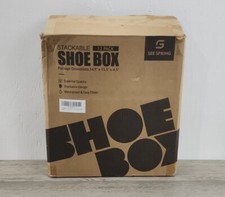 See Spring 12 Pack Stackable Black Shoe Boxes