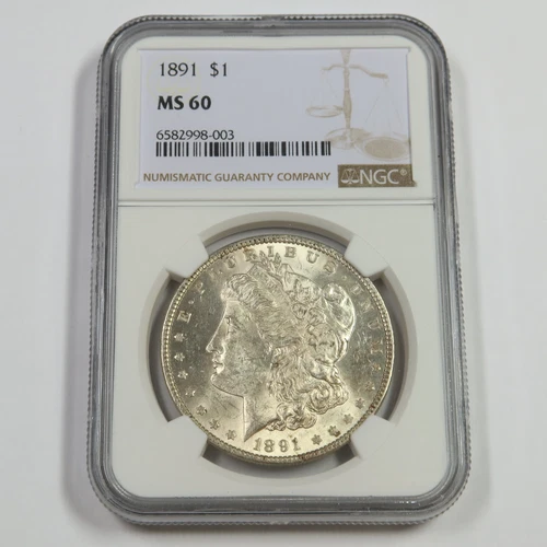 1891 P NGC MS60 - Silver Morgan Dollar - $1 US Coin #48597B