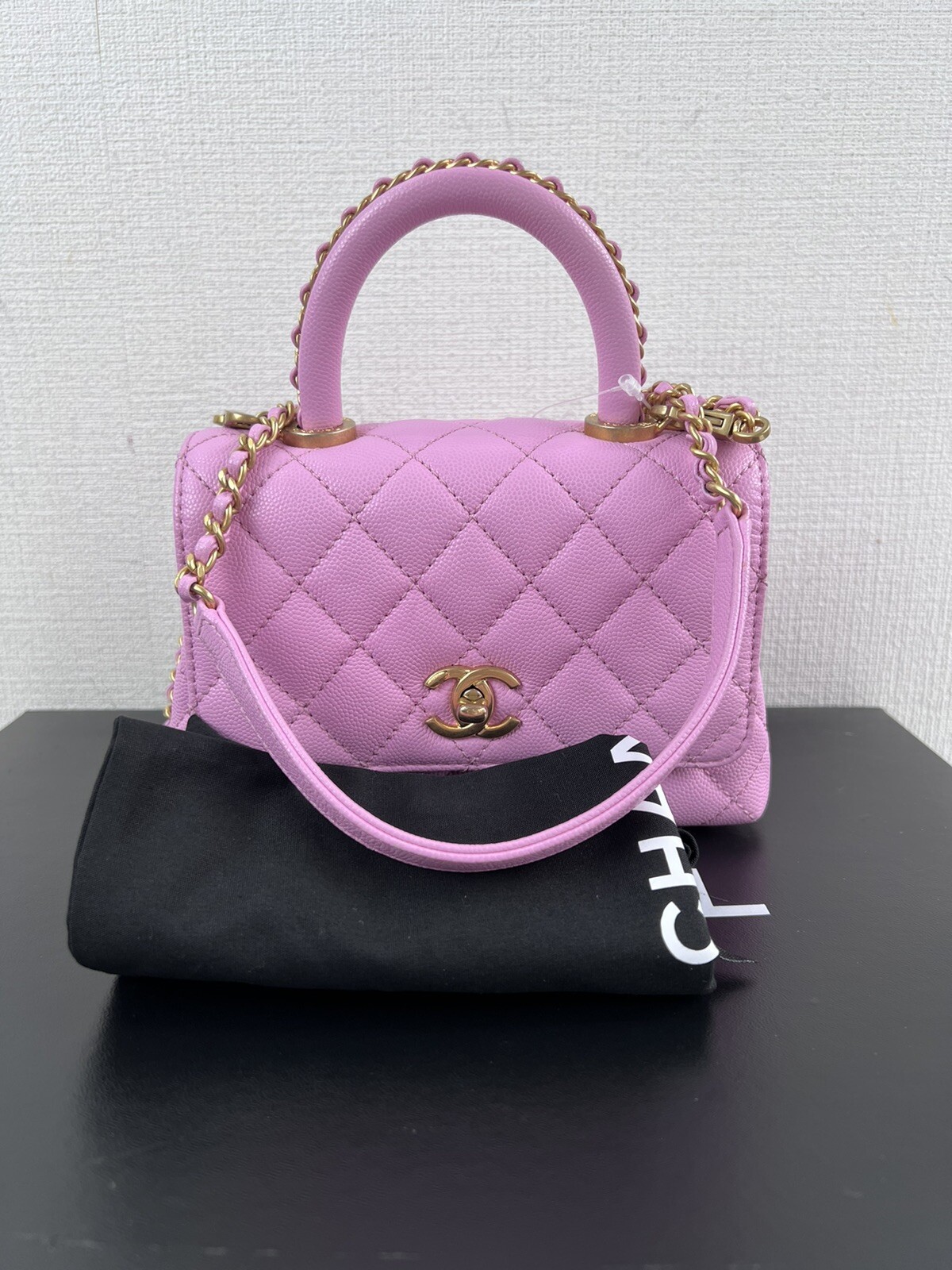 CHANEL Coco Handle Bag in Soft Pink